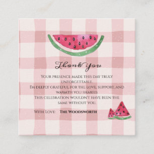 Watermelon Sweet Girl Summer Thank You Enclosure Card