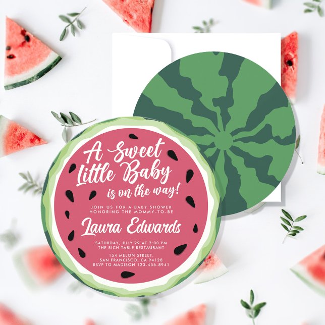  Watermelon Sweet Little Baby Summer Baby Shower Invitation (Creator Uploaded)