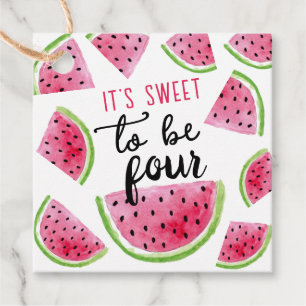 Watermelon Sweet to Be Four Birthday Party Favour Tags