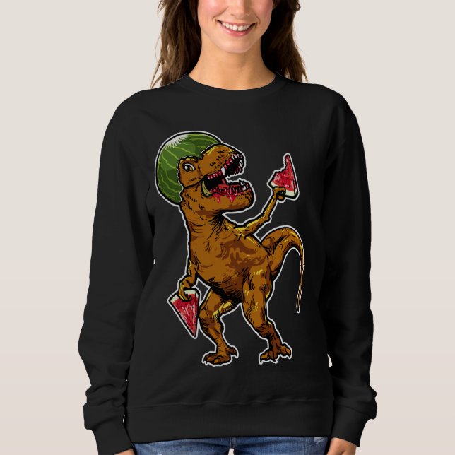 Watermelon T - Rex Dinosaur Watermelon Lover Sweatshirt (Front)