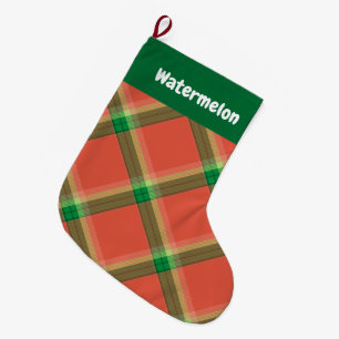 Watermelon Tartan Christmas Stocking