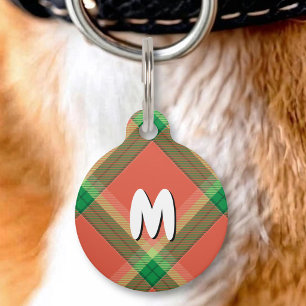 Watermelon Tartan Pet ID Tag