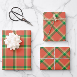 Watermelon Tartan Wrapping Paper Sheets