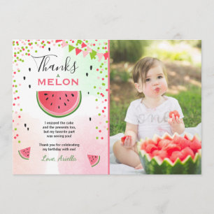 Watermelon Thank You Card One in a melon Summer