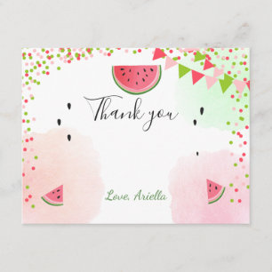 Watermelon Thank You Card One in a melon Summer