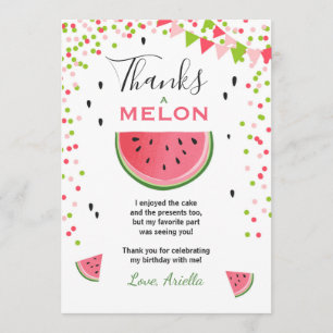 Watermelon Thank You Card One in a melon Summer