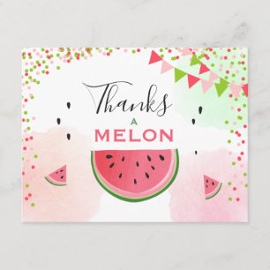 Watermelon Thank you card Thanks a Melon birthday