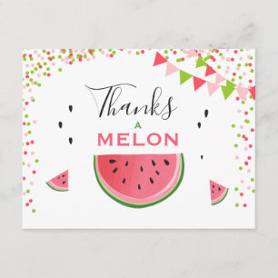 Watermelon Thank you card Thanks a Melon birthday