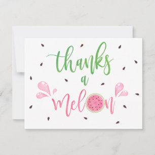 Watermelon Thanks a Melon Thank You Card