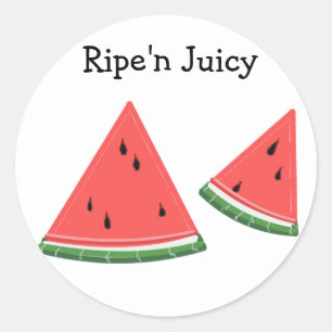 Watermelon that's Ripe'n Juicy Classic Round Sticker