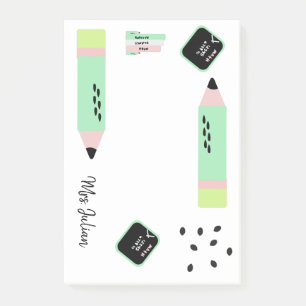 Watermelon Theme Back to School Teachers Name 4x6 Post-it Notes