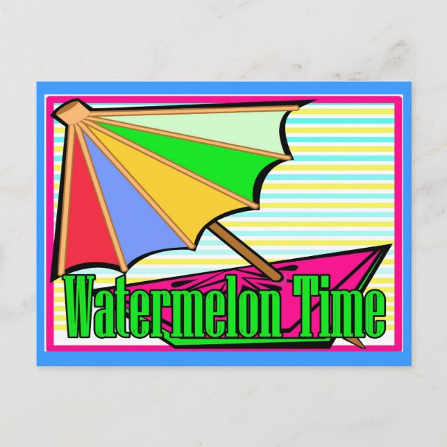 Watermelon Time Postcard (Front)