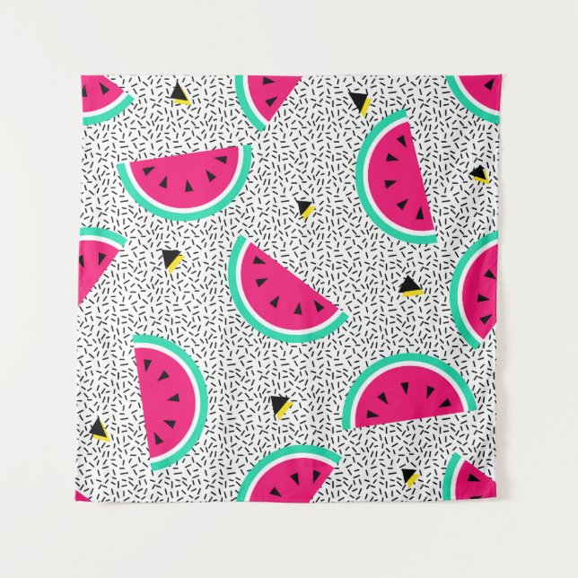 Watermelon triangles: retro summer texture. tapestry (Front)