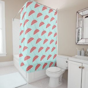 Watermelon Umbrella Pattern Shower Curtain