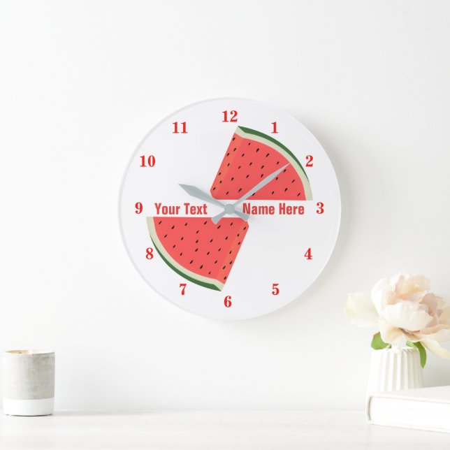 Watermelon Wall Clock with Custom Text  (Home)
