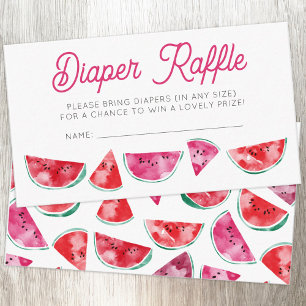 Watermelon Watercolor Baby Shower Diaper Raffle Enclosure Card