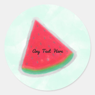 Watermelon Watercolor Birthday Party Personalised Classic Round Sticker
