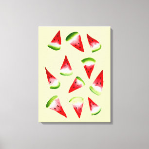 Watermelon watercolor cute fruit canvas print