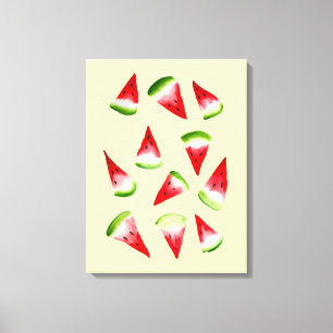 Watermelon watercolor cute fruit canvas print