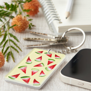 Watermelon watercolor cute fruit key ring
