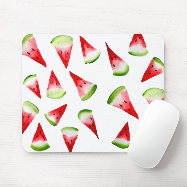 Watermelon watercolor cute fruit mouse mat (With Mouse)