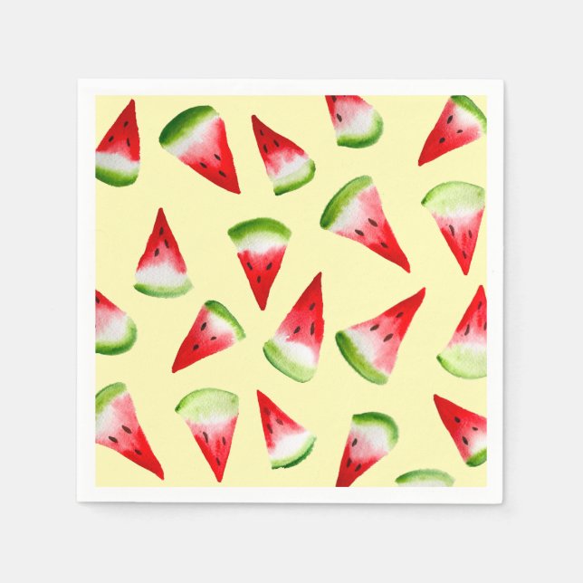 Watermelon watercolor cute fruit napkin (Front)