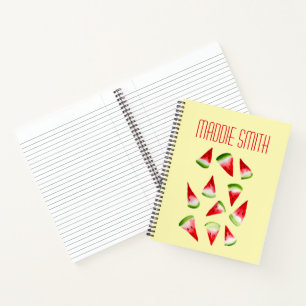 Watermelon watercolor cute fruit notebook
