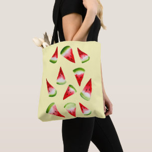 Watermelon watercolor cute fruit tote bag