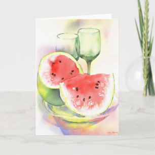 Watermelon watercolor greeting card