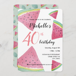 Watermelon Watercolor Hand-painted Invitation