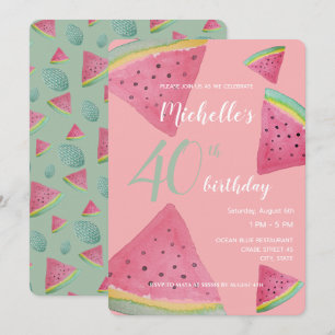Watermelon Watercolor Hand-painted Invitation