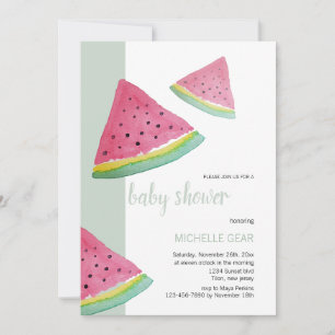 Watermelon Watercolor Illustration Invitation