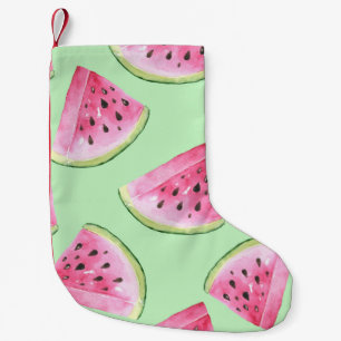 Watermelon watercolor, seamless summer pattern. small christmas stocking