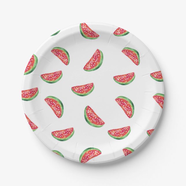 Watermelon watercolour party plate (Front)