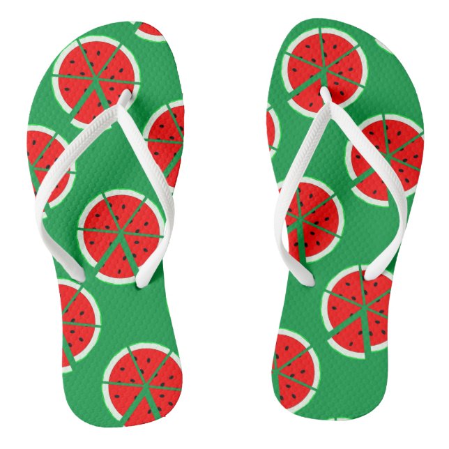 Watermelon Wedge Flip Flops (Footbed)