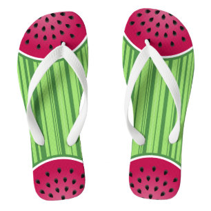 Watermelon Wedge Slices Flip Flops