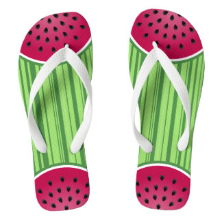 Watermelon Wedge Slices Flip Flops