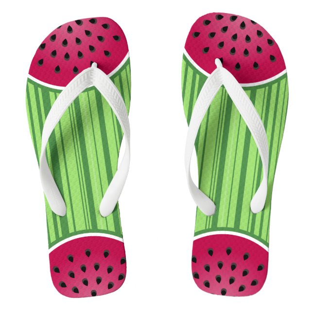 Watermelon Wedge Slices Flip Flops (Footbed)