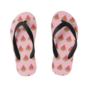 Watermelon Wedges Kids Flip Flops (Pink & Red)