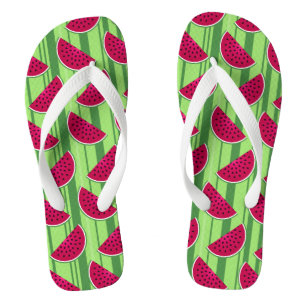 Watermelon Wedges Pattern Flip Flops