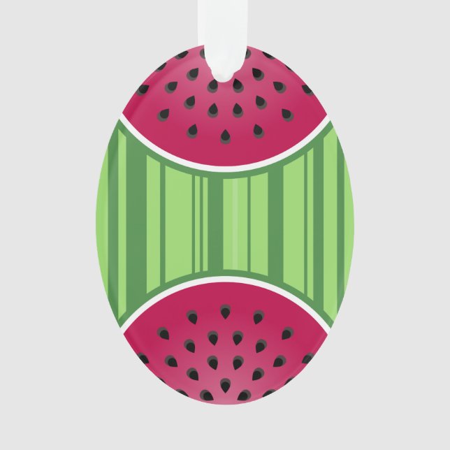 Watermelon Wedges Pattern Ornament (Front)