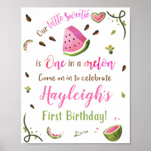 Watermelon welcome party sign 1st birthday party