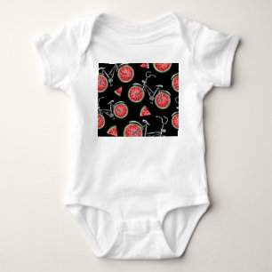 Watermelon wheel bicycles, summer pattern. baby bodysuit