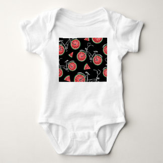 Watermelon wheel bicycles, summer pattern. baby bodysuit