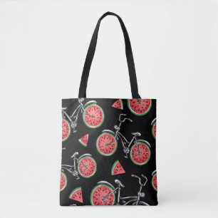 Watermelon wheel bicycles, summer pattern. tote bag