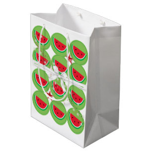 Watermelon White Bow  Christmas Gift Bags