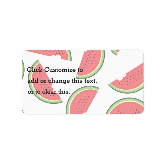 Watermelon With A Bite Missing On White Background Label (Front)