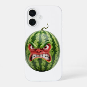 watermelon with angry face iPhone 16 case