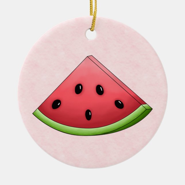 Watermelon with Pink Background Ornament (Front)