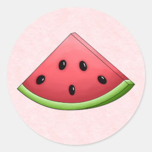 Watermelon with Pink Background Stickers